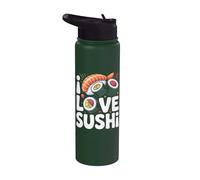 I Love Sushi Roll Lovers Delight Art Stainless Steel Insulated Water Bottle