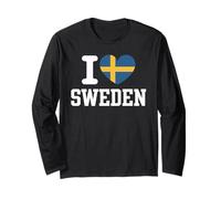 I Love Sweden Heart Swedish Maglia a Manica