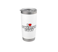 I Love Swedish Guys Bicchiere termico in acciaio inox doppia parete