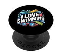 I Love Swimming Fun Pool Adventure Citazione PopSockets PopGrip Adesivo