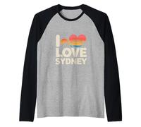 I Love Sydney Tramonto Silhouette Maglia con Maniche Raglan