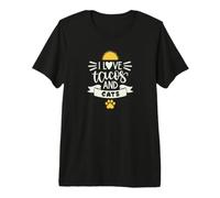 I Love Tacos And Cats Maglietta Premium