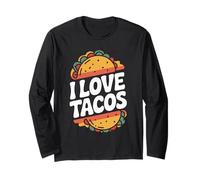 I Love Tacos Cucina Messicana Umorismo Maglia a Manica