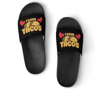 I Love Tacos - Pantofole da donna da uomo, per doccia, bagno, Stile:, 39 EU
