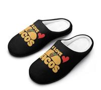 I Love Tacos - Pantofole da uomo, per interni ed esterni, con suola in gomma, Stile:, 39 2/3 EU