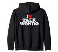 I Love Taekwondo, I Heart Taekwondo Felpa con Cappuccio