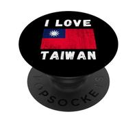 I Love Taiwan I Heart Taiwan Family Travel Souvenir PopSockets PopGrip Adesivo