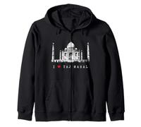 I Love Taj Mahal Agra India Skyline Vintage Amo l'India Felpa con Cappuccio