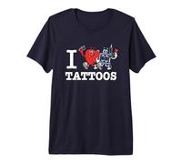 I Love Tattoos/Heart Tattooed Maglietta Premium