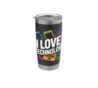 I Love Technology - Circuito portatile per smartphone Bicchiere termico in acciaio inox doppia parete