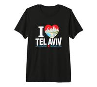 I Love TEL Aviv Israele Spiaggia Mediterranea Città Arte Maglietta Premium