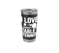 I Love Tennis Ping Pong Passione Bicchiere termico in acciaio inox doppia parete