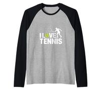 I Love Tennis Sport Passione Espressione Maglia con Maniche Raglan