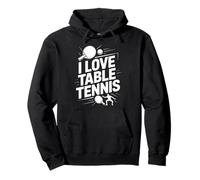 I Love Tennis Tavolo Giocatore di Ping Pong Divertente Gioco Felpa con Cappuccio
