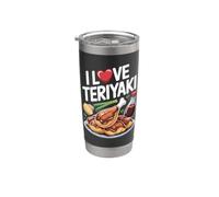 I Love Teriyaki - Piatto per salsa di pollo Bicchiere termico in acciaio inox doppia parete