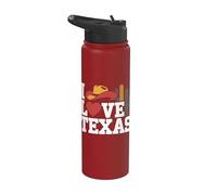 I Love Texas Cappello da cowboy cuore cactus Stainless Steel Insulated Water Bottle