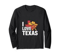 I Love Texas Cappello da Cowboy Forks Graphic Maglia a Manica