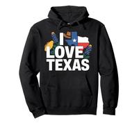 I Love Texas Map Cappello da Cowboy Fiori Felpa con Cappuccio