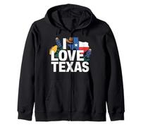 I Love Texas Map Cappello da Cowboy Fiori Felpa con Cappuccio