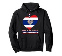 I Love Thailand Proud Thai Pride Thailandia Bandiera Grafica a Cuore Felpa con Cappuccio