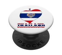 I Love Thailand Proud Thai Pride Thailandia bandiera grafica a cuore PopSockets PopGrip Adesivo