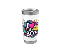 I Love The 80s camicia per uomo donna vintage anni '80 party outfit Bicchiere termico in acciaio inox doppia parete