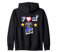 I love the 90s 1990s Shirt Retro Vintage anni Novanta Retro Tee Felpa con Cappuccio