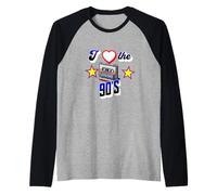 I love the 90s 1990s Shirt Retro Vintage anni Novanta Retro Tee Maglia con Maniche Raglan