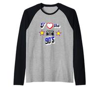 I love the 90s 1990s Shirt Retro Vintage anni Novanta Retro Tee Maglia con Maniche Raglan