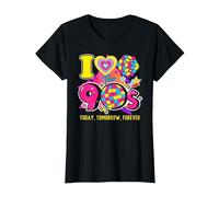 I Love The 90s Halloween Retro Vintage 90's Colorful Party 90 Maglietta, Donna, Nero, L
