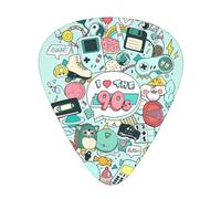 I Love The 90s Illustration Plettri per chitarra, 12 pezzi, per ukulele, basso, accessori
