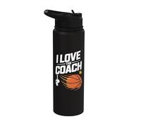 I Love The Coach Basket Design Stainless Steel Insulated Water Bottle