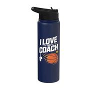 I Love The Coach Basket Design Stainless Steel Insulated Water Bottle