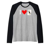 I Love The King Giocare a Poker Maglia con Maniche Raglan