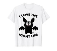 I Love The Night Life Funny Bat Maglietta