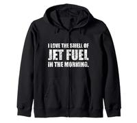 I Love The Smell of Jet Fuel in The Mattina Aviation Humor Felpa con Cappuccio