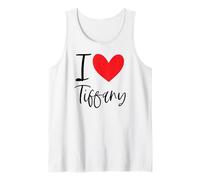 I Love Tiffany Nome Personalizzato Ragazza Donna BFF Amico Cuore Canotta