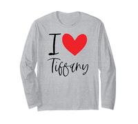 I Love Tiffany Nome Personalizzato Ragazza Donna BFF Amico Cuore Maglia a Manica