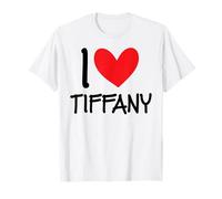 I Love Tiffany Nome Personalizzato Ragazza Donna BFF Amico Cuore Maglietta