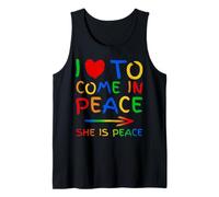I Love To Come In Peace She Is Peace Funny Matching Couple Canotta