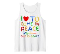 I Love To Come In Peace She Is Peace Funny Matching Couple Canotta
