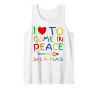 I Love To Come In Peace She Is Peace Funny Matching Couple Canotta
