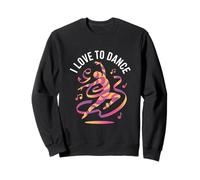 I Love To Dance Vibrante Movimento Arte Felpa