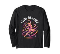 I Love To Dance Vibrante Movimento Arte Maglia a Manica