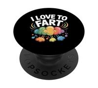 I Love To Fart Arcobaleno Nuvole Musica Divertimento PopSockets PopGrip Adesivo