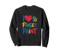 I Love To Finger Paint Amo Dipingere con Le Dita Felpa