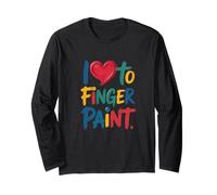 I Love To Finger Paint Amo Dipingere con Le Dita Maglia a Manica