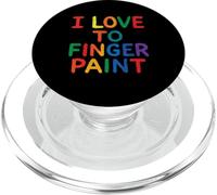 I Love To Finger Paint Colorful Artsy Painting Prescolare Art PopSockets PopGrip per MagSafe