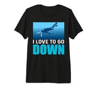 I Love To Go Down Funny Scuba Dive Diver Diving Maglietta Premium
