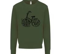 I Love To Ride il Mio Ciclismo Bici Divertente Bambini Felpa Maglioncino